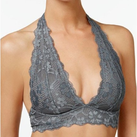 Free People Other - Free People Grey Galloon Lace Halter Bralette Boho